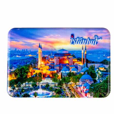 Istanbul Themed Customised UV Printed Plastic Base Rectangle Fridge Magnet 80x50 mm - 5