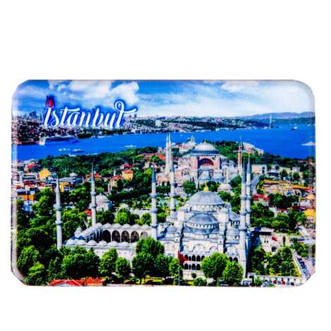 Istanbul Themed Customised UV Printed Plastic Base Rectangle Fridge Magnet 80x50 mm - 25