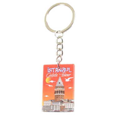 Myros - Istanbul Themed Customised UV Printed Plastic Base Rectangle Keyring 31x106 mm