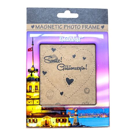 Istanbul Themed Epoxy Dome Souvenir Magnetic Photo Frame 95x115 mm - 8
