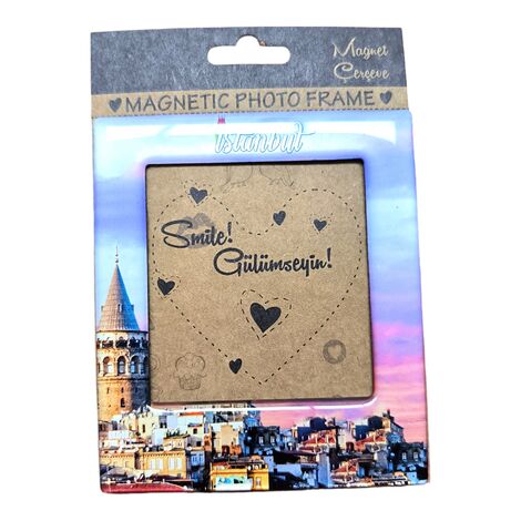 Istanbul Themed Epoxy Dome Souvenir Magnetic Photo Frame 95x115 mm - 11