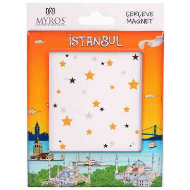 Istanbul Themed Epoxy Dome Souvenir Magnetic Photo Frame 95x115 mm - Thumbnail