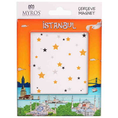 Istanbul Themed Epoxy Dome Souvenir Magnetic Photo Frame 95x115 mm - 1