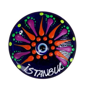 Istanbul Themed Evil Eye Mandala Refrigerator Magnet - Myros
