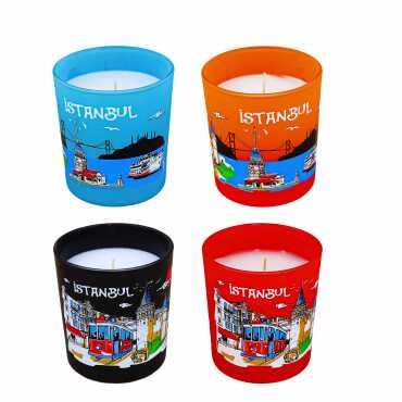 İstanbul Themed Glass Candle Holder - 2