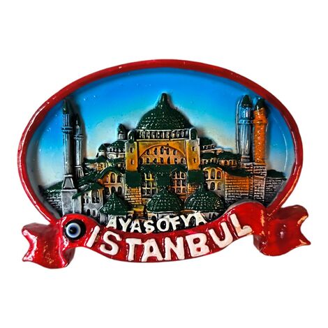 Istanbul Themed Great Polyester Magnet