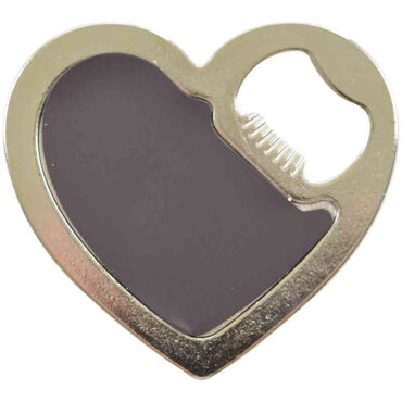 Istanbul Themed Heart Shaped Metal Magnetic Bottle Opener 85x76 mm - Thumbnail