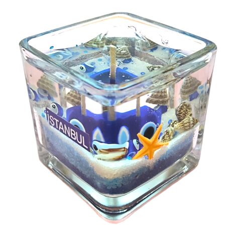 Istanbul Themed Medium Glass Gel Candle