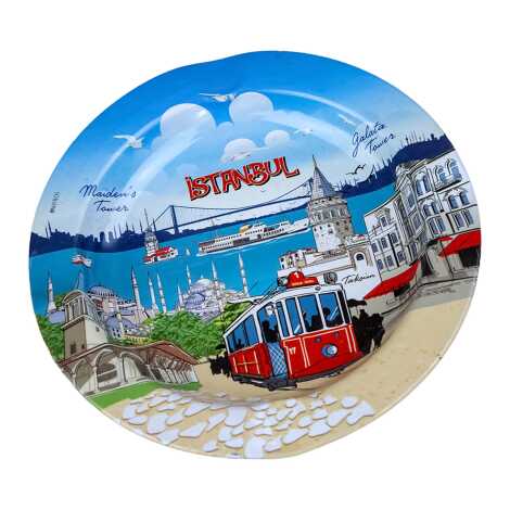 İstanbul Themed Metal Ashtray 115mm - 2
