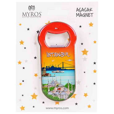 Myros - Istanbul Themed Metal Backing Carded Opener Magnet