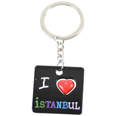 Istanbul Themed Metal Keychain - Thumbnail