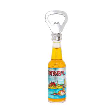 Istanbul Themed Metallic Bottle Opener Refrigerator Magnet - 3