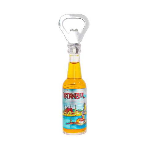 Istanbul Themed Metallic Bottle Opener Refrigerator Magnet - 3