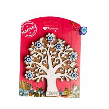 Istanbul Themed Myros Carded Wooden Refrigerator Magnet - Myros