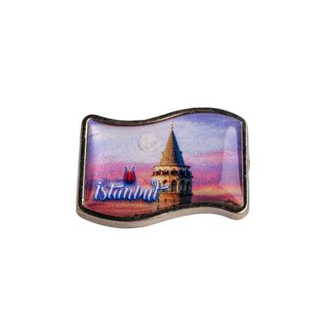 İstanbul Themed Myros Metal Flag Pin 25x20 mm - 4