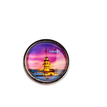 İstanbul Themed Myros Metal Round Badge 18 mm - Myros