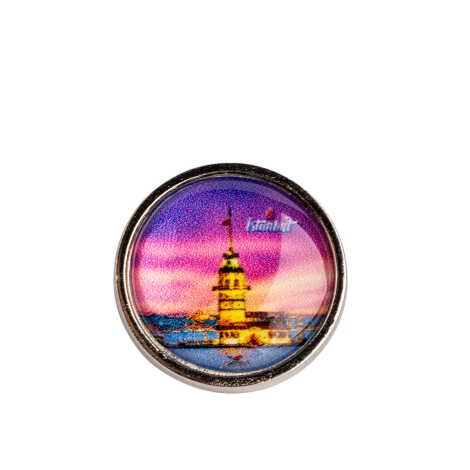İstanbul Themed Myros Metal Round Badge 18 mm - 4