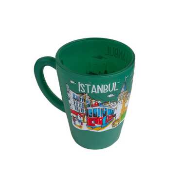 İstanbul Themed Oval Glass Mug 27 Cl - 2
