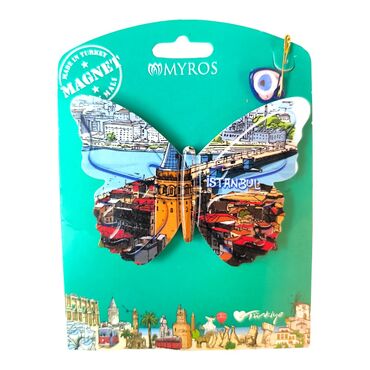 Istanbul Themed Plastic Base UV Printed Custom Backing Carded Fridge Magnet - Thumbnail