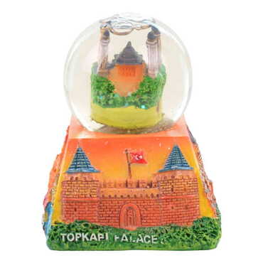 Istanbul Themed Polyester Snow Globe 65 mm - Thumbnail