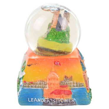 Istanbul Themed Polyester Snow Globe 65 mm - Thumbnail