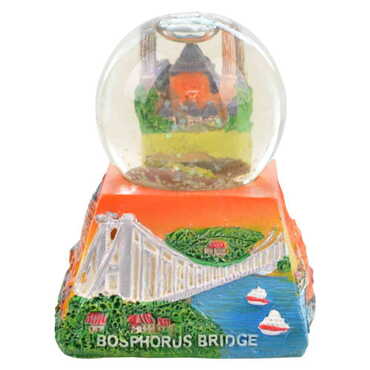 Istanbul Themed Polyester Snow Globe 65 mm - Thumbnail