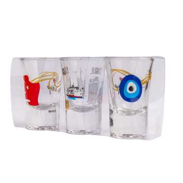 Istanbul Themed Set of Three Shot Glasses - 2