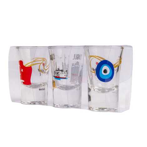 Istanbul Themed Set of Three Shot Glasses - 2
