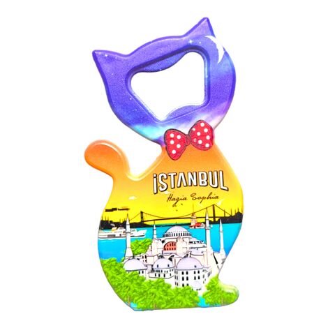 Istanbul Themed UV Cat Shaped Bottle Opener