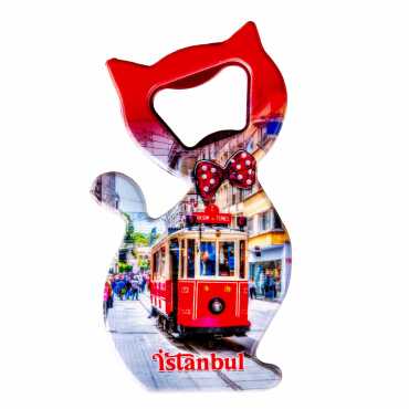 Istanbul Themed UV Cat Shaped Bottle Opener - 12