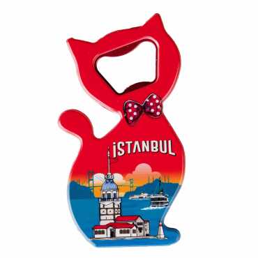 Istanbul Themed UV Cat Shaped Bottle Opener - 15