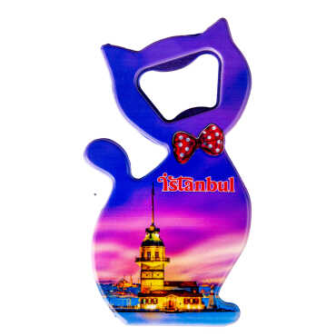 Istanbul Themed UV Cat Shaped Bottle Opener - 19