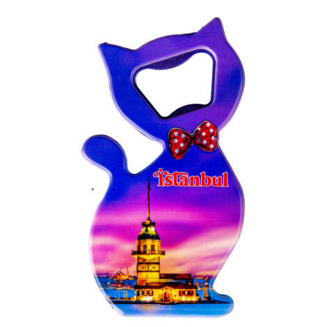 Istanbul Themed UV Cat Shaped Bottle Opener - 19
