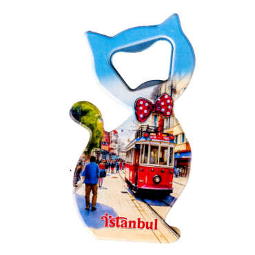 Istanbul Themed UV Cat Shaped Bottle Opener - 22