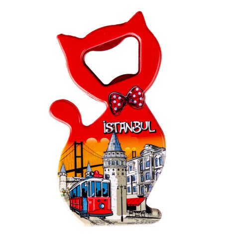 Istanbul Themed UV Cat Shaped Bottle Opener - 25