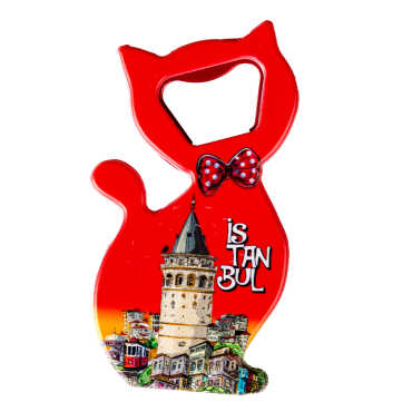 Istanbul Themed UV Cat Shaped Bottle Opener - 26