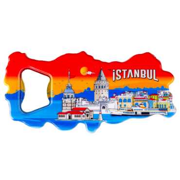 Istanbul Themed UV Map Shaped Bottle Opener - 1