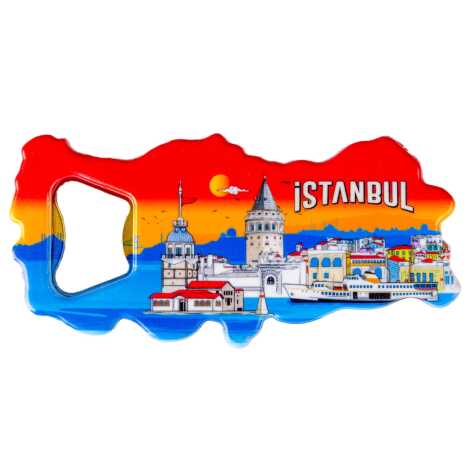 Istanbul Themed UV Map Shaped Bottle Opener - 1