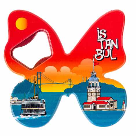 Istanbul Themed Uv Printed Butterfly Bottle Opener - 4