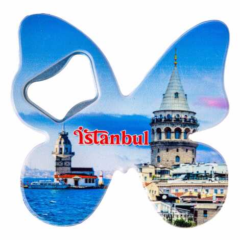 Istanbul Themed Uv Printed Butterfly Bottle Opener - 12