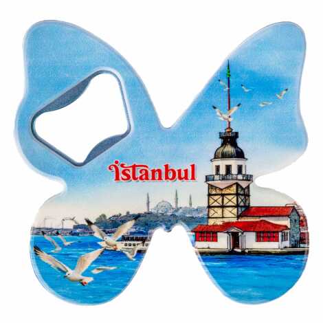 Istanbul Themed Uv Printed Butterfly Bottle Opener - 13