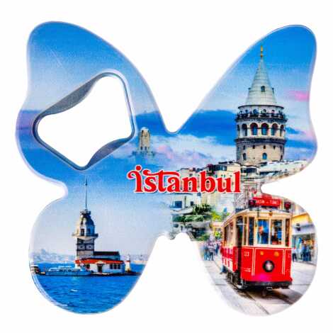 Istanbul Themed Uv Printed Butterfly Bottle Opener - 14