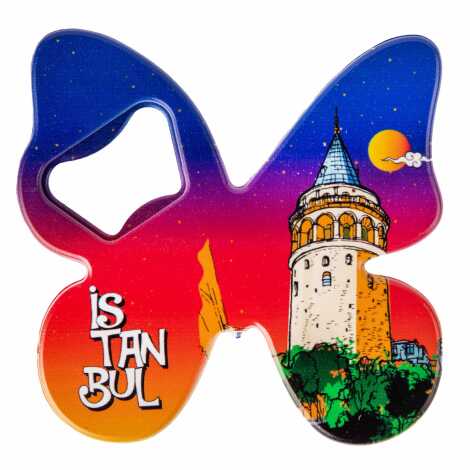 Istanbul Themed Uv Printed Butterfly Bottle Opener - 1