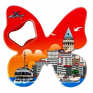 Istanbul Themed Uv Printed Butterfly Bottle Opener - 21