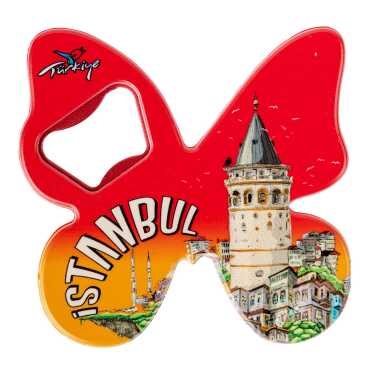Istanbul Themed Uv Printed Butterfly Bottle Opener - 24