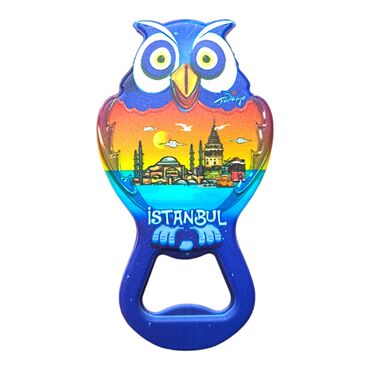 Myros - Istanbul Themed Uv Printed Owl Bottle Opener