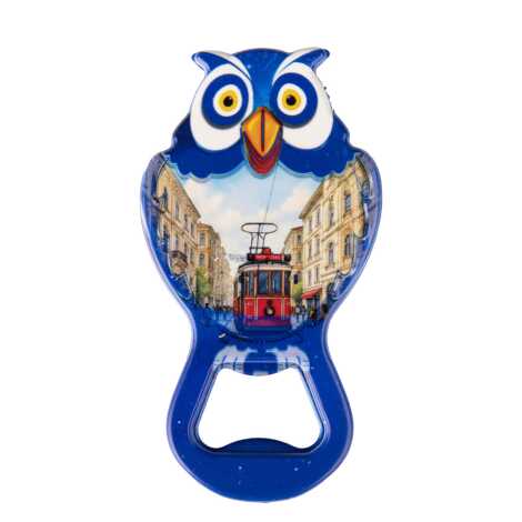 Istanbul Themed Uv Printed Owl Bottle Opener - 13