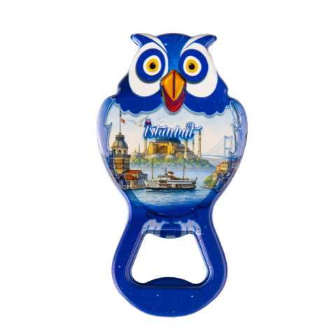 Istanbul Themed Uv Printed Owl Bottle Opener - 14
