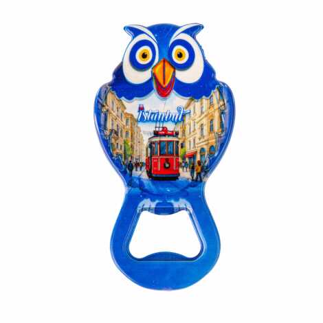 Istanbul Themed Uv Printed Owl Bottle Opener - 18