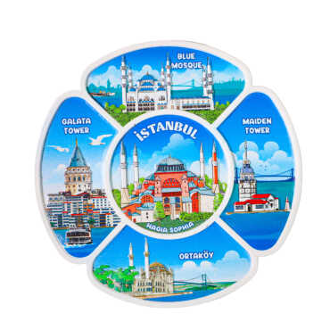 İstanbul Themed UV Printed Polyester Plate 15 cm - 4